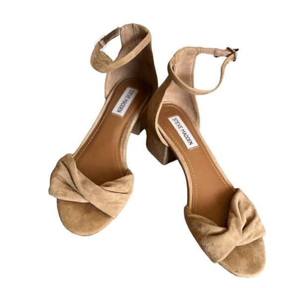 Steve Madden Suede Nude Heels Size 6.5 - Picture 1 of 7